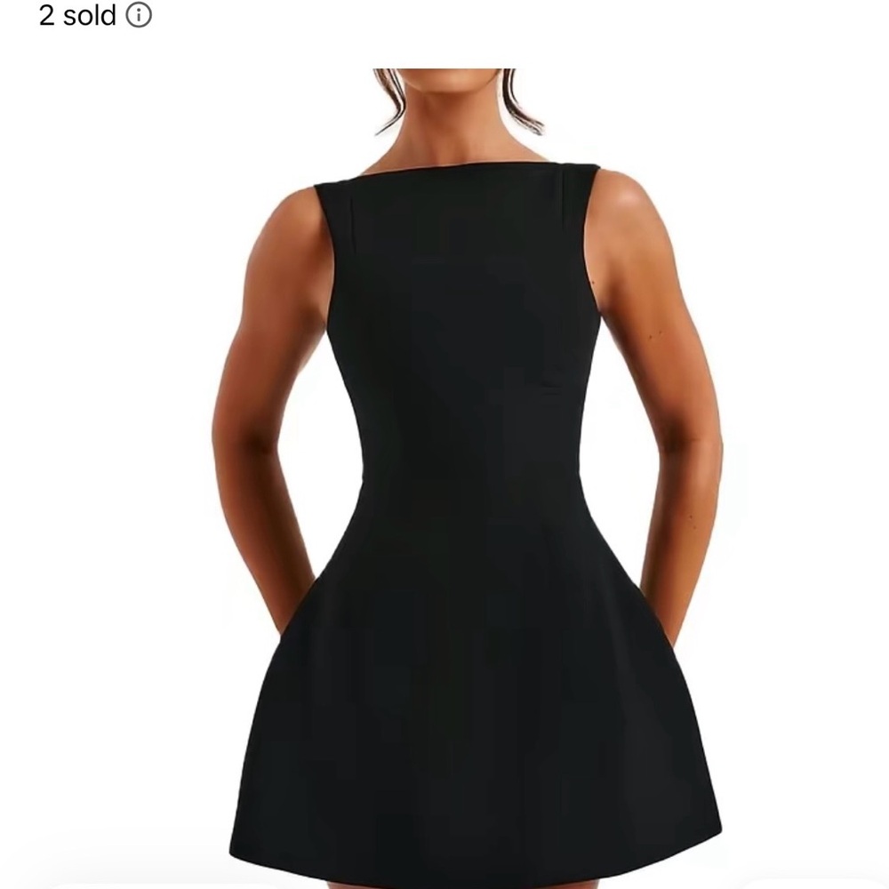 Classic Black Sleeveless A-Line Dress